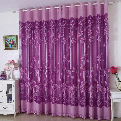 

Gobestart Leaves Sheer Curtain Tulle Window Treatment Voile Drape Valance 1 Panel Fabric