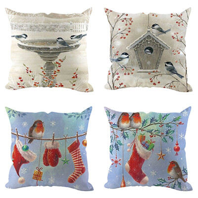 

Tailored 4Pcs Christmas Pillow Cover Pillowcases Decorative Sofa Cushion Cover Decoration