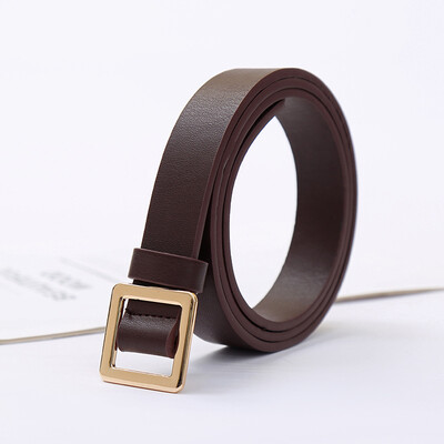 

New ladies belt Korean version of the simple PU imitation leather square Japanese word buckle jeans belt