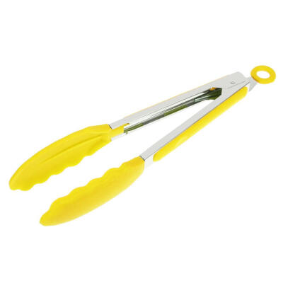 

Silicone Stainless Steel BBQ Tongs Meat Clip Bread Cook Barbecue Food Clamp