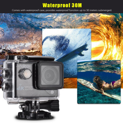 

Andoer 4K 30FPS 1080P 60FPS Full HD DV 20in LTPS LCD Screen Wifi Waterproof 170°Wide Angle Outdoor Action Sports Camera Camcorder