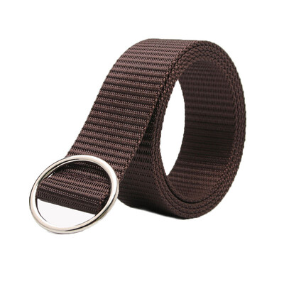 

New Unisex belt fashion high quality Nyon Round ring buckle Men belt solid color Men&Women cowboy pants belt