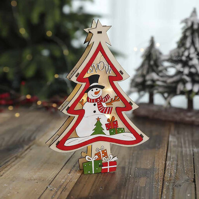 

Siaonvr Wooden Santa ClausSnowman Lamp Ornament Home Christmas Party Table Decor