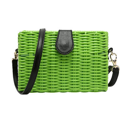 

Solid Color Shoulder Messenger Handbags Women Flap Woven Crossbody Bags