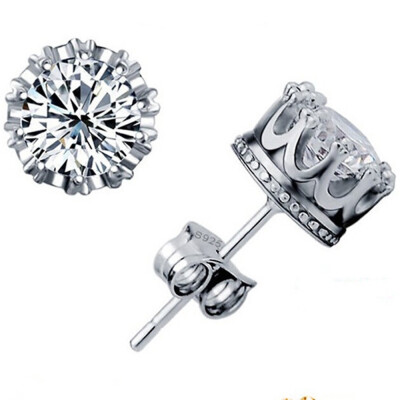 

Fashion Sterling Silver Crystal Crown Pattern Stud Earing