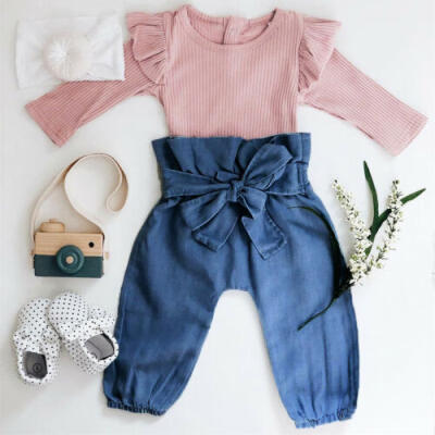 

Newborn Infant Baby Girl Romper Jumpsuit Bodysuit Pants Trousers Outfit 0-24M