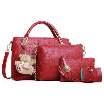 

4pcsset PU Clutch Bags Card Holder Handbag Women Crossbody Shoulder Bags