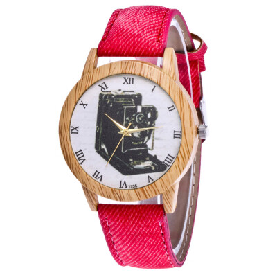 

RM Womens Fashion Casual Leather Strap Analog Quartz Round Watch