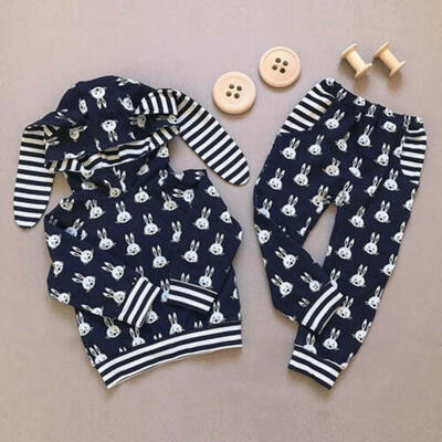

2pcs Toddler Infant Baby Boy Girl Clothes Set Hoodie TopsPants Outfits Suit