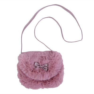 

2018 New Style Fashion Ladies Girls Children Cross Body Cute Mini Purse Bow Hasp Fur Bag Flap Messenger