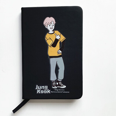 

Kpop BTS Notebook Bangtan Boy Jungkook Jimin V Suga Jin J-Hope Rap Monster Hardcover Dotted Grid Journal Best Gift for The Army