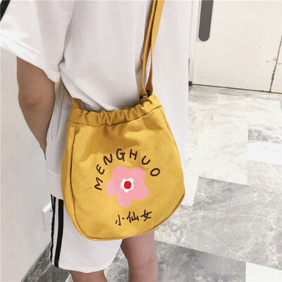 

Net Red Ins Baitacanvas Bag Girl Summer Bag Skew Bag Cute Girl Student Single Shoulder Bag