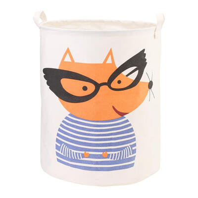 

Folding Laundry Storage Bucket Canvas Toys Sundries Barrel Organizer Basket