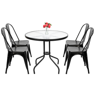 

4Pcs Industrial Style Iron Sheet Chair Backrest Lounge Business Activities Seats