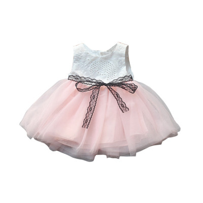 

Fashion Kids Cute Girls Dress Floral Party Princess Dresses Girls Bow-tie Birthday Tutu Dresses