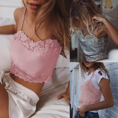 

Womens Tops Bustier Bra Vest Crop Top Bralette Sleeveless Blouse Tank Lace