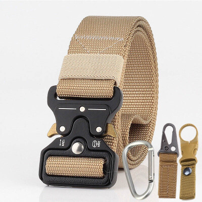 

New 38cm Tactical Military Belts Nylon Belts Alloy Automatic Insert Metal Buckle SWAT Combat Training Belt Waist Belt