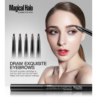 

Magical Halo 1Pc Auto Rotatable Waterproof Eyebrow Tint Cosmetics Natural Long Lasting Eyebrow Pencil Makeup with Brush