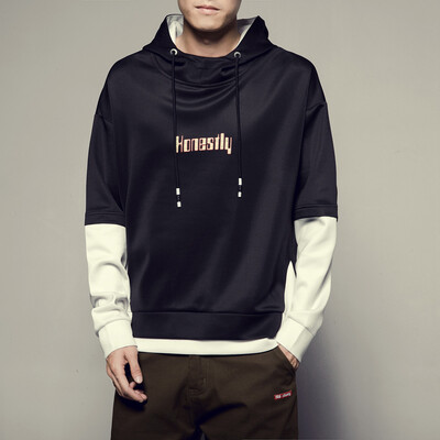 

Toponeto Mens Fashion Long-sleeved Round Neck Solid Color Patchwork Sweater Tops Blouse