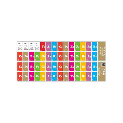 

Piano Keyboard Music Note Stickers Colorful Removable for 37 49 61 88 Key Keyboards for Kids Beginners Piano Practice