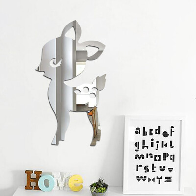 

Gobestart Nordic Acrylic Mirror Cartoon Wall Camera Props Kids Room Wall Decoration A