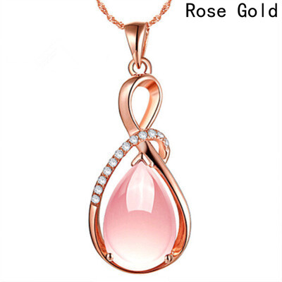 

Natural Crystal Stone Furong Stone Pendant Rose Gold Fashion Jewellery Exquisite Princess Pendant