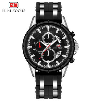 

MINI FOCUS MF0273G Multifunction Quartz Wristwatch Luminous Casual Business Watch With Silicone Strap For Men