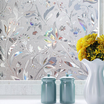 

Static Window Film Office Cling PVC 3D Tulip Privacy Kitchen Decorative No Glue