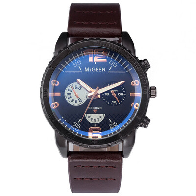 

Gobestart MIGEER High-End Fashion Mens Stainless Steel Watch Analog Alloy Quartz Watch