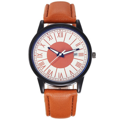

New mens creative single calendar casual watch Roman scale quartz fashion watch