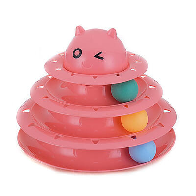 

3 Layers Funny Cartoon Cat Turntable Pet Toys Kitten Cat Crazy Ball Disk