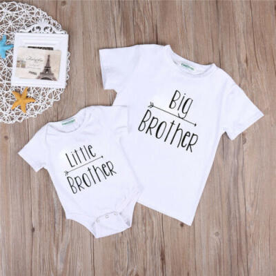 

Big Little Brother Matching Set Top T-shirt Baby Boy Romper Bodysuit Jumpsuit UK