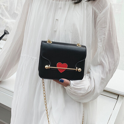 

Tailored Women Small Square Bag Single Shoulder Heart decoration Messenger Bags