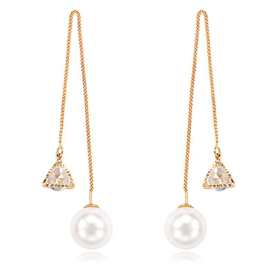 

Jwelry Silver Zircon Threader Drop Dangle Long Chain Earrings