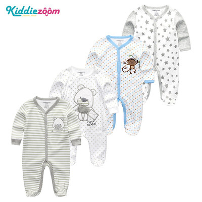 

Kiddiezoom 4PCS Newborn 0-12M Baby Boys Clothes 100Cotton Rompers Clothing Sets Babywear Bodysuits Baby Girls Clothes Outwear