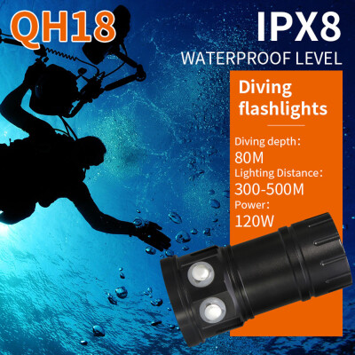 

Saidsome 80m LED Diving Flashlight Photography Light Underwater IPX8 Waterproof Torch Lam flashlight lamp