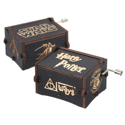 

Wood Music Box Mini Vintage Engraved Hand-Operated Musical Box Birthday Christmas Valentines Day Exquisite Gift