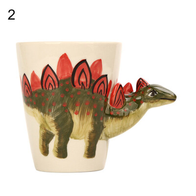 

350ML 3D Dinosaur Color Hand-painted Ceramic Water Cup Creative Coffee Tea Mug