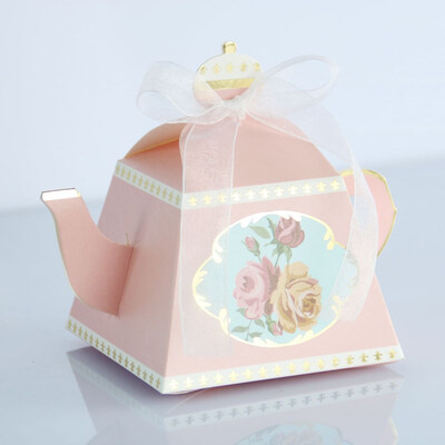 

FUNNYBUNNY Mini Teapot Shape Wedding Favors Candy Boxes Gift Box Party Favor Boxes with Ribbons for Wedding Party Decorations