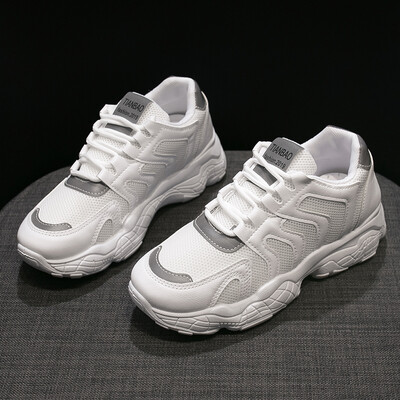 

Summer shoes women 2019 new mesh sports shoes Joker student ins tide breathable thick white Torre shoes