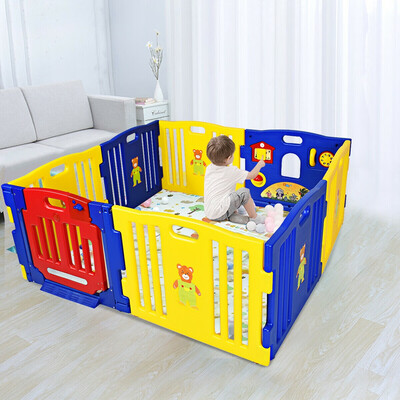 

Baby Playpen Kids 8 Panel Safety Play Center Yard