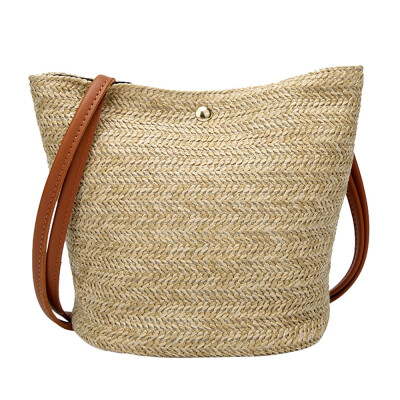 

Tailored Fashion Women Casual Shoulder Bag Straw Bags Woven Bucket Bag Handbag