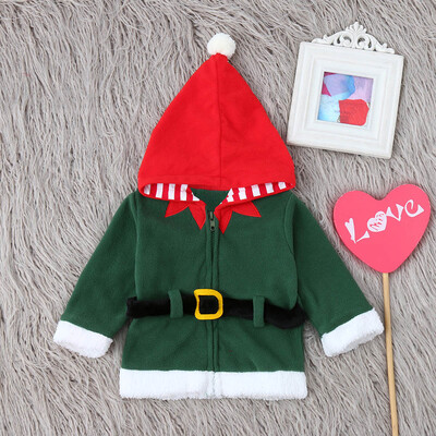 

Infant Baby Boys Girls Christmas XMAS Fleece Hooded Tops Coat Pullover Outfits