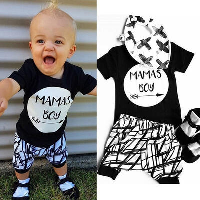 

2pcs Baby Boys Clothes Summer Short Sleeve ShirtShort Pants Kids Outfits Set
