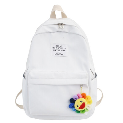 

Ins schoolbag female Korean version of high school campus 100 simple super cute sunflower pendant Mori maiden double shoulder bag