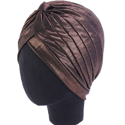 

Women Indian Turban Hat Head Wrap Stretchable Chemo Cancer Pleated Hijab Cap