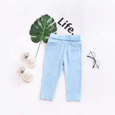 

Kids Children Boys Girls Stretch Pants Clothes Solid Long Pant Trousers Casual