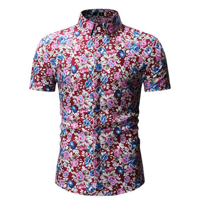 

Summer Men Short Sleeve Floral T-Shirt Tops Casual Slim Fit Clothes Shirt