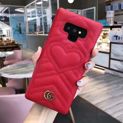 

Luxury Pattern Back case for Samsung Galaxy Note 9 Hard PC Leather Phone Case for Note9 Logo