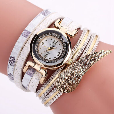 

Diamond Wings Bracelet Watch Lady Retro Wreath Middle School Trend Quartz Watch Casual Watch
